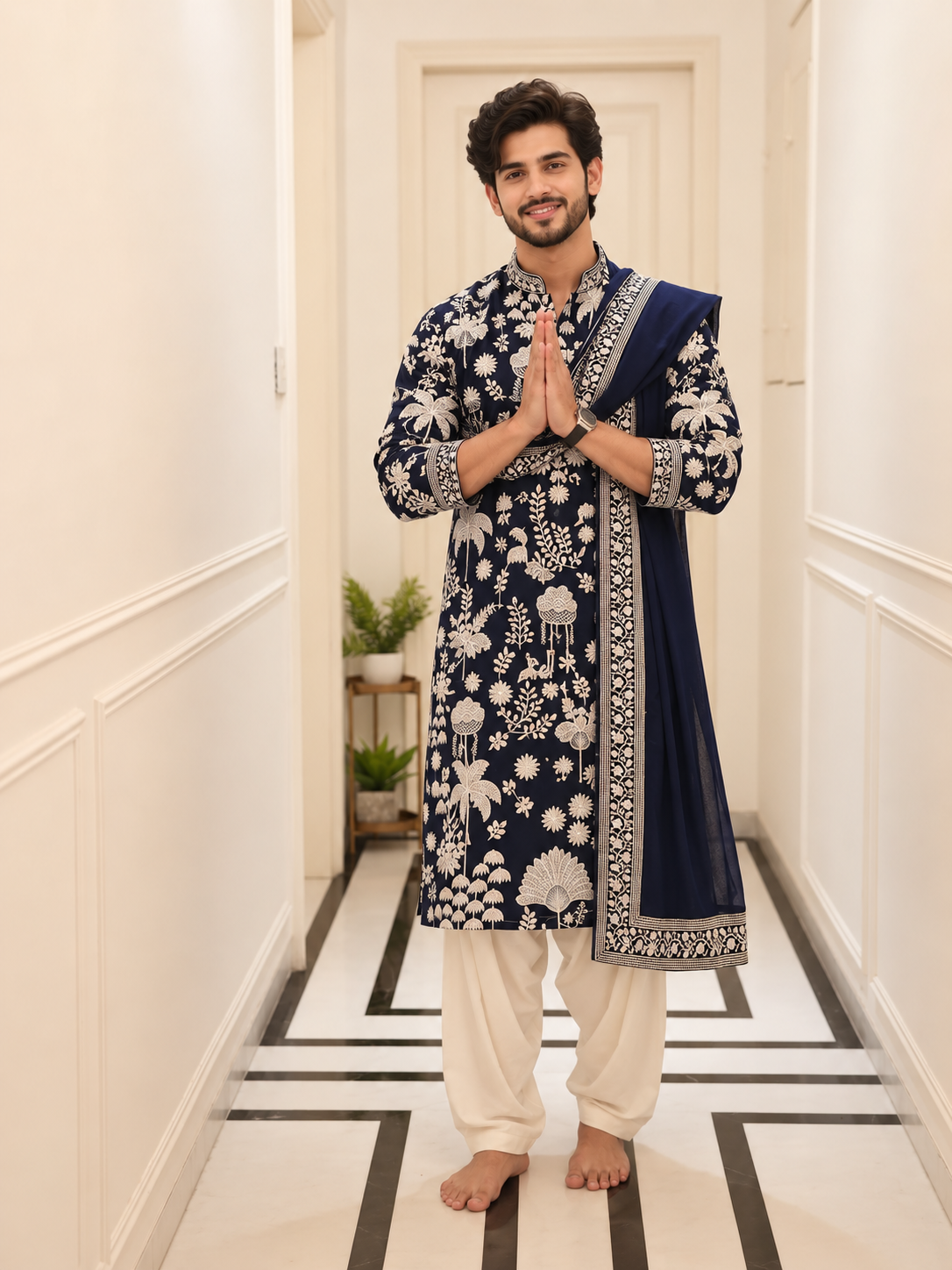Royal Blue Kurta Set with Dupatta