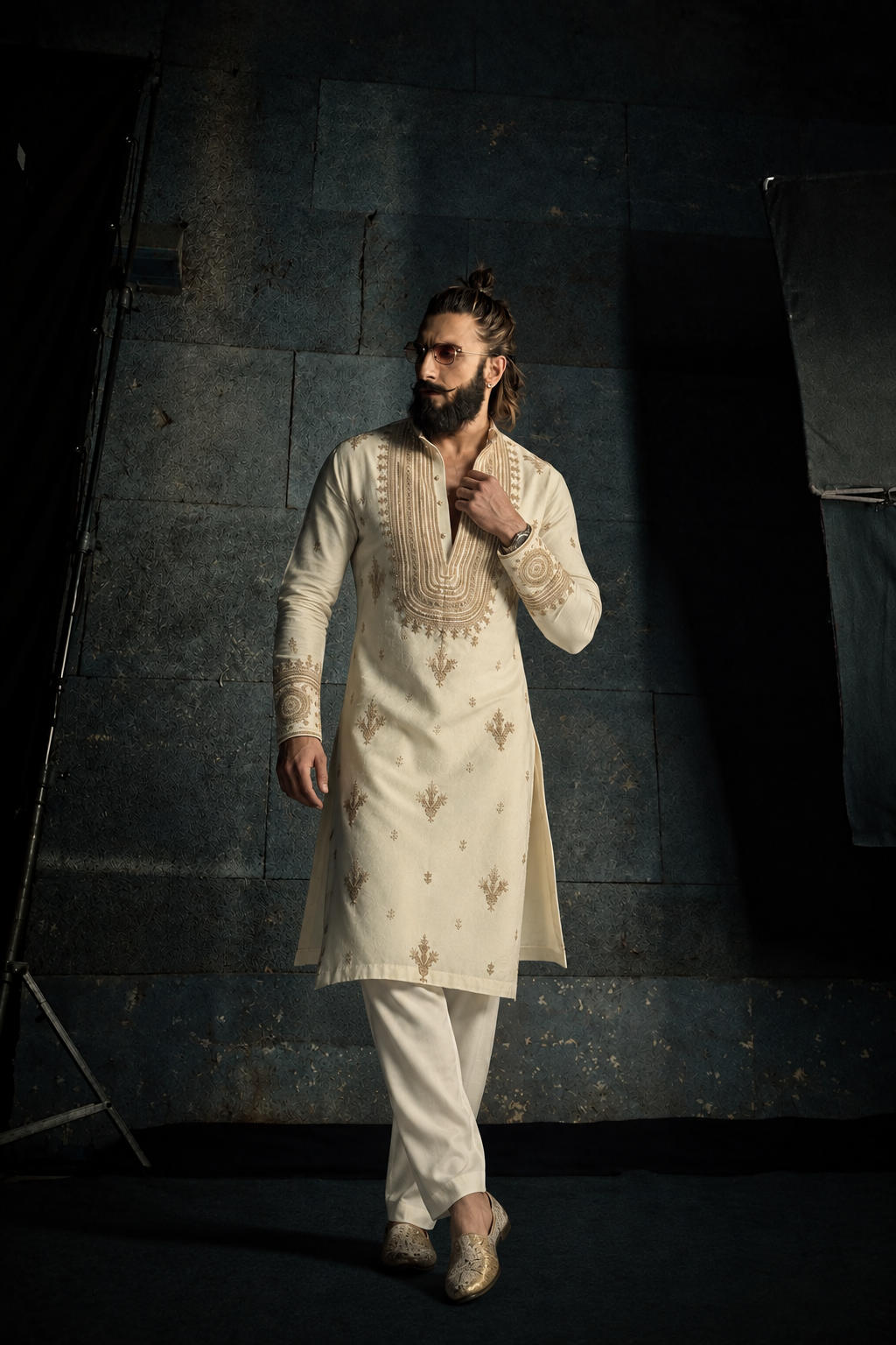 The Royal Cream Kurta Set Embroidery [R-Edition]