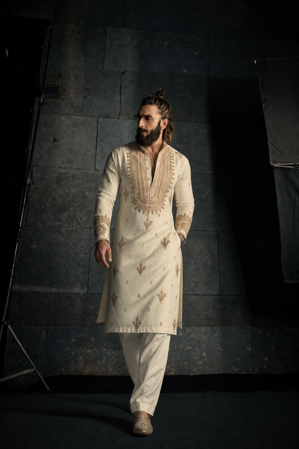 The Royal Cream Kurta Set Embroidery [R-Edition]