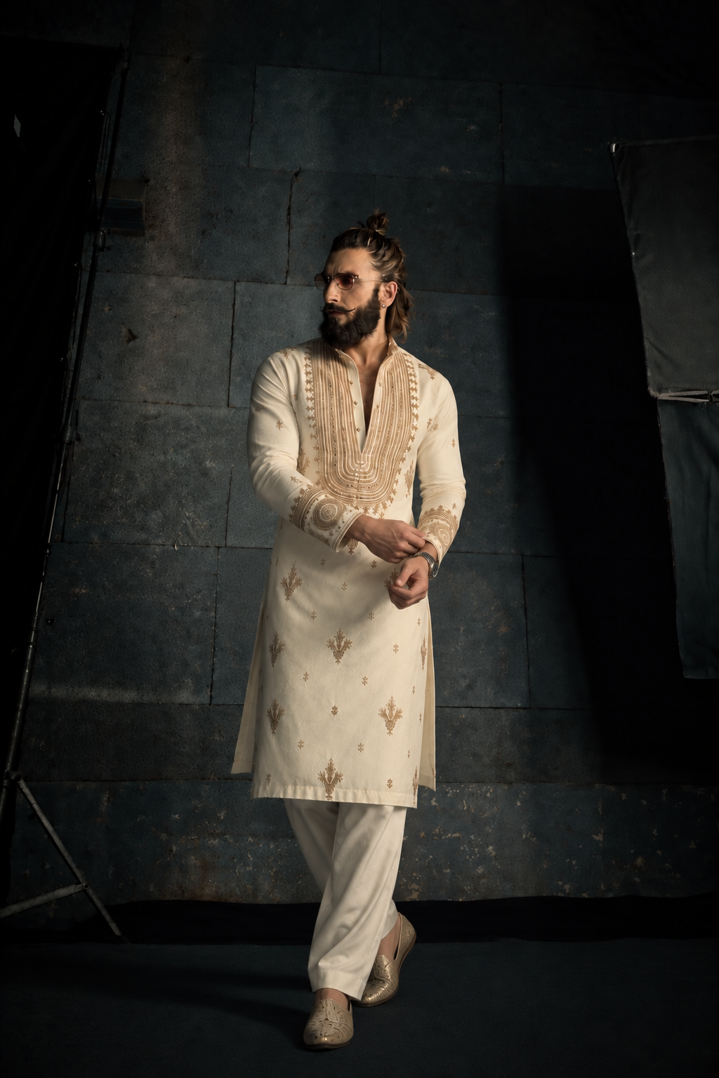 The Royal Cream Kurta Set Embroidery [R-Edition]