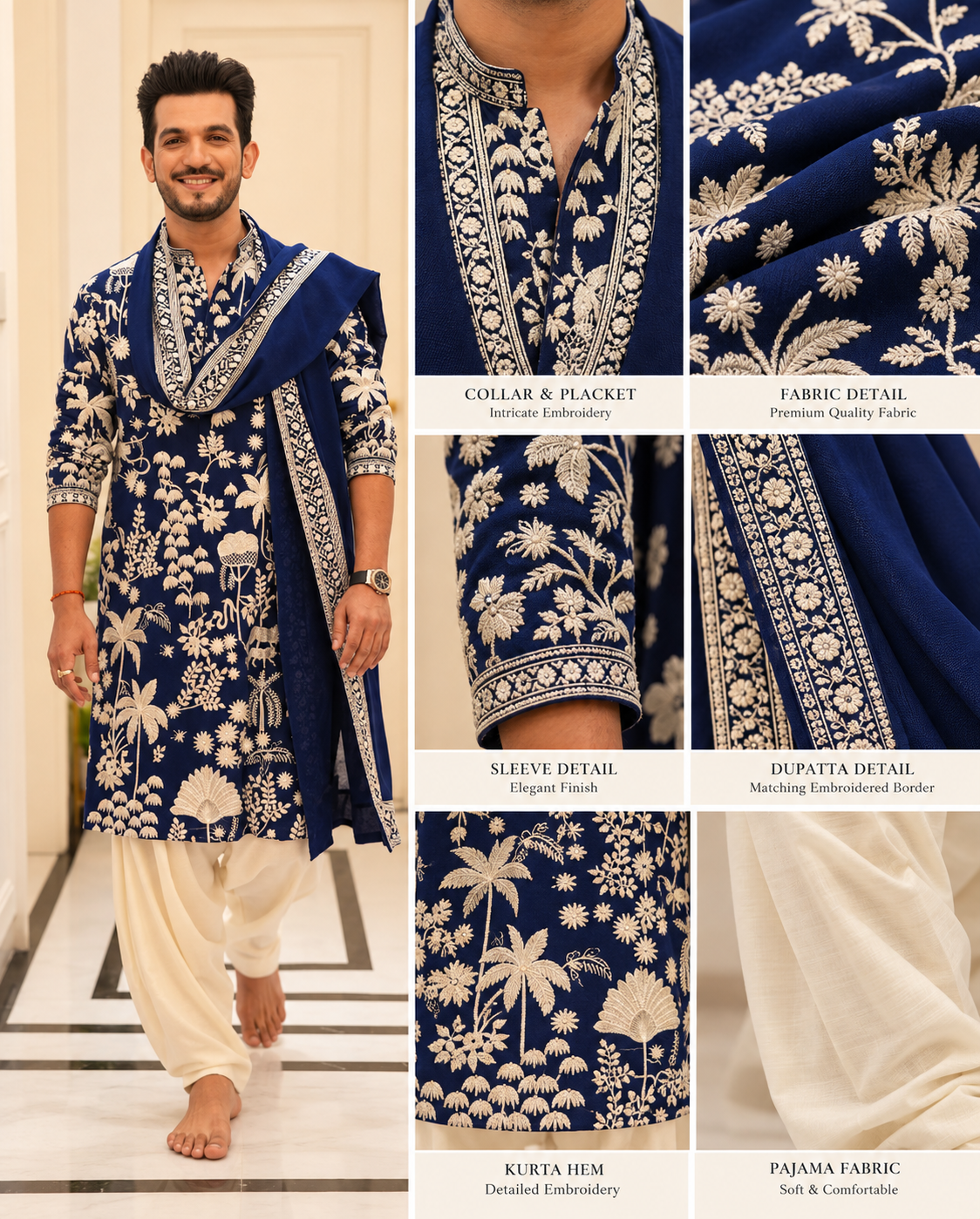 Royal Blue Kurta Set with Dupatta