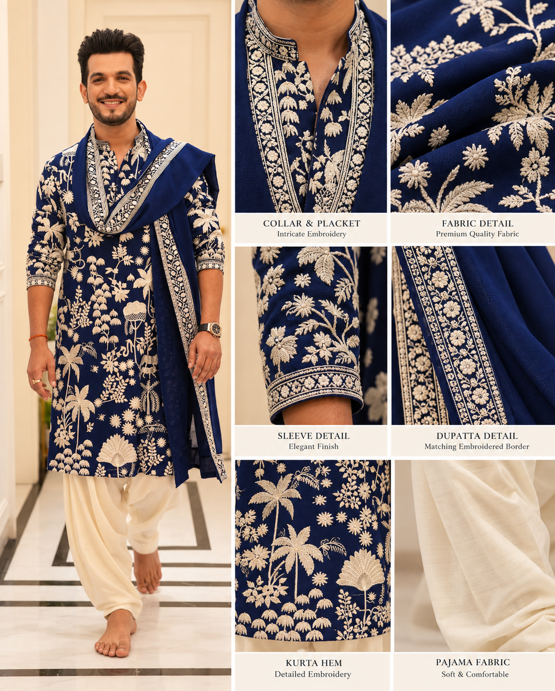 Royal Blue Kurta Set with Dupatta