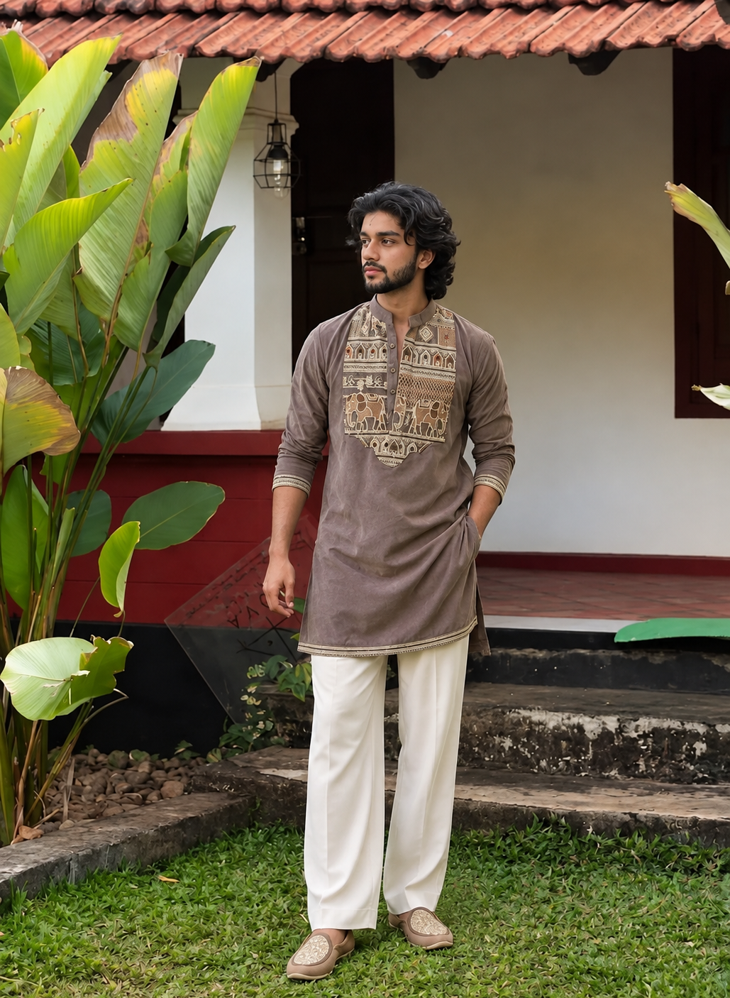 Elephant Embroidery Kurta with Pyjama
