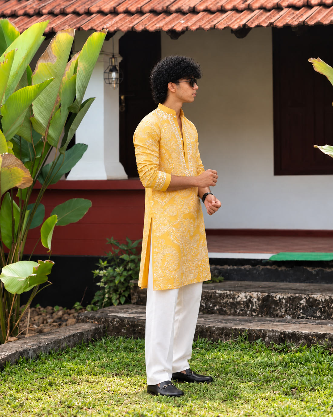 Yellow Ethnic Kurta Set Heavy Embroidered Work