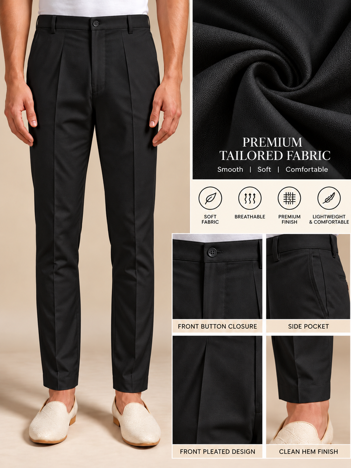 Black Ethnic Embroidered Designer Kurta Pant Set